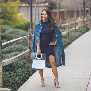 Tote Handbag w Foldover Clutch